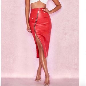 NWT HOUSE OF CB VEGAN LEATHER SKIRT